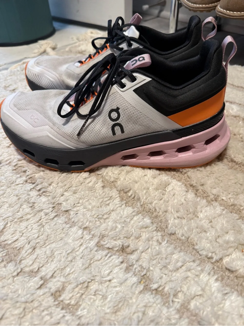 On Running Women's White Pink and Orange Athletic Sneakers